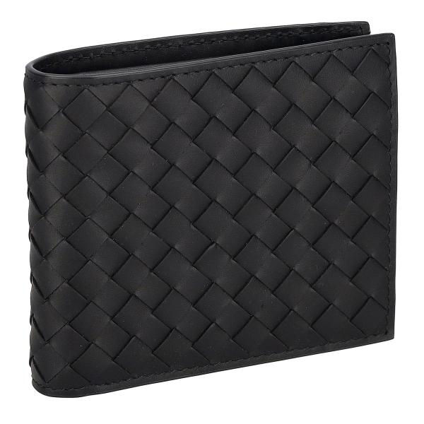 BOTTEGA VENETA(ボッテガ・ヴェネタ) メンズ BLACK-SILVER 二つ折り財布 ...