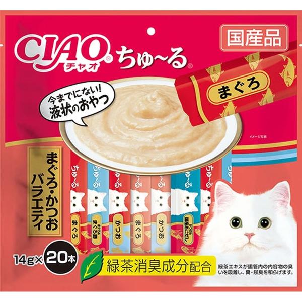 いなばペットフード チャオちゅーるまぐろ・かつおバラエティ14g×20P×16