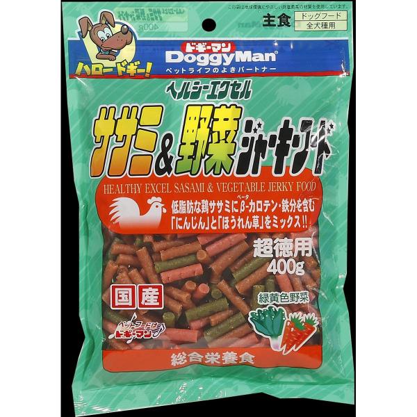 ドギーマンハヤシ ヘルシーエクセルササミ＆野菜ジャーキーフード400g×24袋