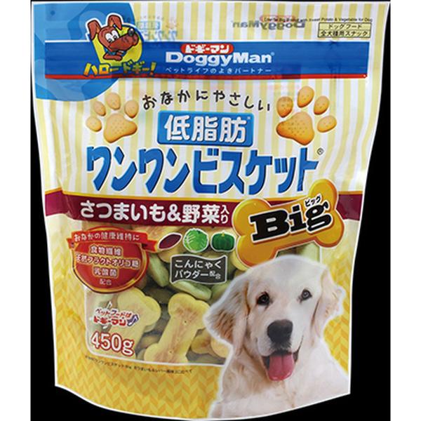 ドギーマンハヤシ おなかにやさしい低脂肪ワンワンビスケット Big さつまいも＆野菜入り450g×1...