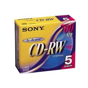 SONY データ用CD-RW 700MB 4倍速 5枚P 5CDRW700D