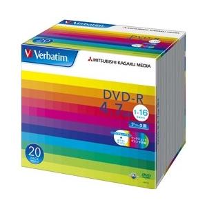 Verbatim DVD-R 4.7GB データ用 16x 20Pスリム ワイド印刷可 DHR47J...