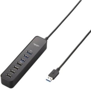 エレコム USB3.0ハブ/マグネット付/セルフパワー/7ポート/ブラック U3H-T706SBK