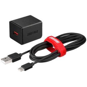 BUFFALO 2.4A USB充電器 1ポート Type-Cケーブル付 ブラック BSMPA2402P1CBK｜hikaritv