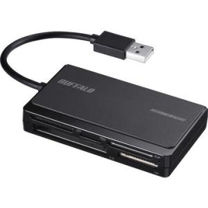 BUFFALO USB2.0マルチカードリーダー UHS-I ケーブル収納 ブラック BSCR500...
