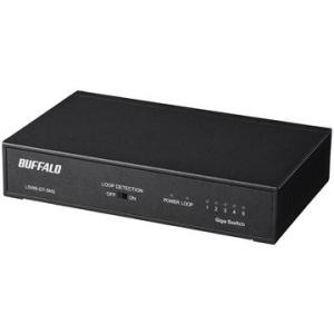 バッファロー Giga 5Pスイッチ 電源内蔵 金属 マグネット付 ブラック LSW6-GT-5NS...