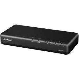 BUFFALO（バッファロー） Giga 8Pスイッチ 電源内蔵 金属 マグネット付
