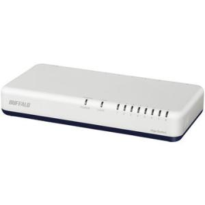 バッファロー Giga 8Pスイッチ 電源内蔵 プラ マグネット付 ホワイト LSW6-GT-8NP...