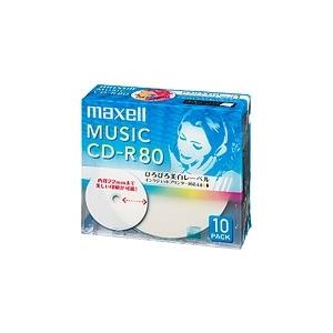 maxell 音楽用CD-R 80分 ワイドプリントレーベル ホワイト 10P CDRA80WP.10S｜hikaritv