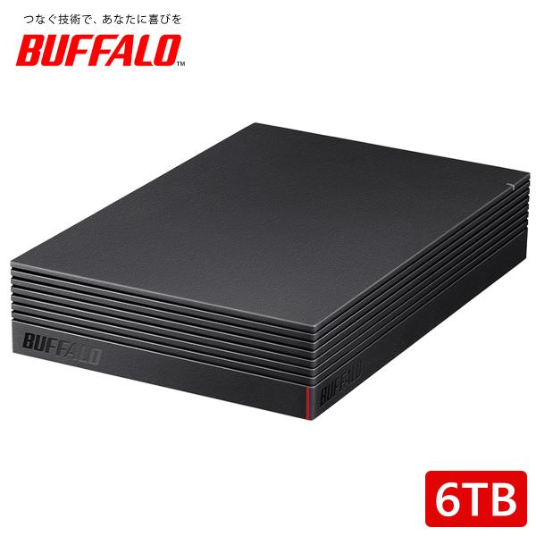 バッファロー USB接続 外付HDD PC＆TV用 6TB ブラック HD-NRCD6U3-BA