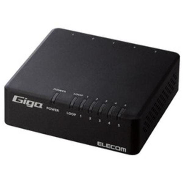 エレコム ◇Giga対応スイッチングHub/5ポート/電源外付/ブラック EHC-G05PA4-B