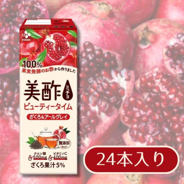 ＣＪフーズジャパン 美酢 ミチョ ざくろ＆アールグレイ パック 200ml×24本×1ケース (24...