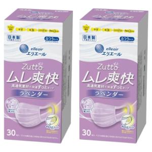 エリエール ハイパーブロックマスク ムレ爽快 ラベンダー ふつう 30枚×2個セット（60枚）