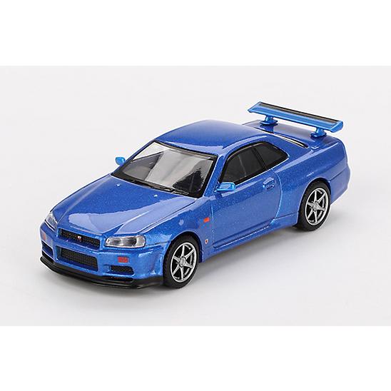 MINI GT 1/64 Nissan スカイライン GT-R R34 Vスペックベイサイドブルー(...