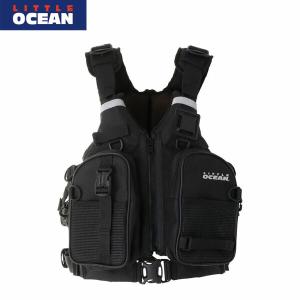 リトルオーシャン LITTLE OCEAN PF-08 DTP カヤックフィシングPFD ブラック DETACHABLE POCKETS PFD LTPPF08BK｜hikyrm