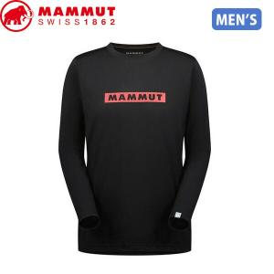マムート メンズ 長袖Tシャツ 1016-01030 MAMMUT QD Logo Print Longsleeve T-shirts AF Men black-magma PRT2 MAM10160103000676｜hikyrm