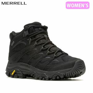 メレル MERRELL レディース 登山靴 ハイキングシューズ  モアブ 3 シンセティック ミッド ゴアテックス ブラック/ブラック 透湿防水 MERJ500424｜hikyrm