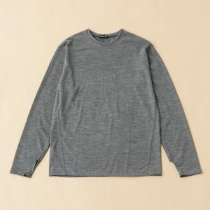 アンダーウェア(メンズ) ハイランダー メリノウール100%  日本国内縫製 インナー ロングスリーブ Tee S チャコール｜hilander-camp