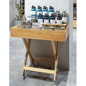 キャスター付き 屋台販売台 ショップワゴン マルシェ 出店 受付 木製