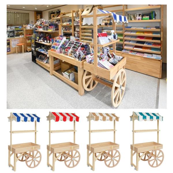 マルシェ ワゴン イベント セール 屋台 販売台 テント屋根付き 木製 日本製 kkkez