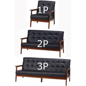 合皮レザー張り ソファー SOFA 天然木製フ...の詳細画像1
