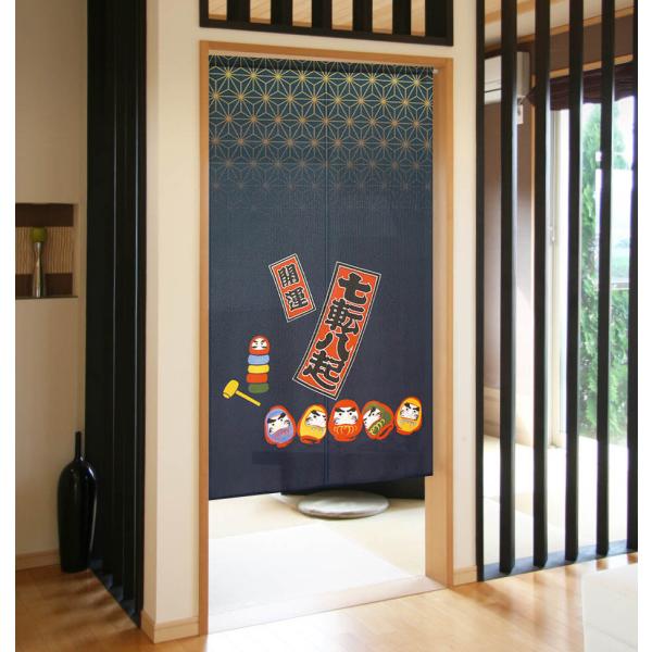 開運 縁起物 のれん 暖簾 日本製 目隠し 七顛八起だるま 七転八起 達磨