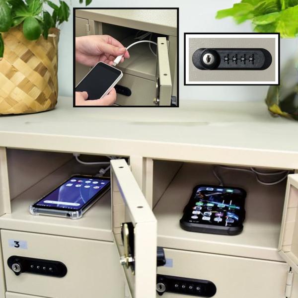 スマホ タブレット 充電 金庫 貴重品 ロッカー 保管庫 4人用 8人用 ダイヤル錠 ダイヤルロック...
