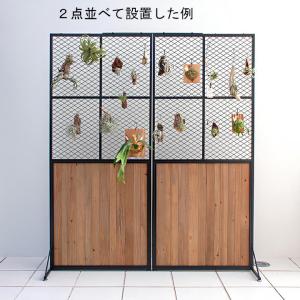 おしゃれ パーティション 間仕切り パーテーション 幅900奥行40高2100mm kkkez 衝立 ワイヤーラック付き 天然木パイン材古材仕様