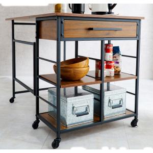 キッチンワゴン カウンターテーブル キャスター付き バタフライ天板式 折りたたみ式 天板最大 100x60cm 一人用ダイニングテーブル｜himalaya