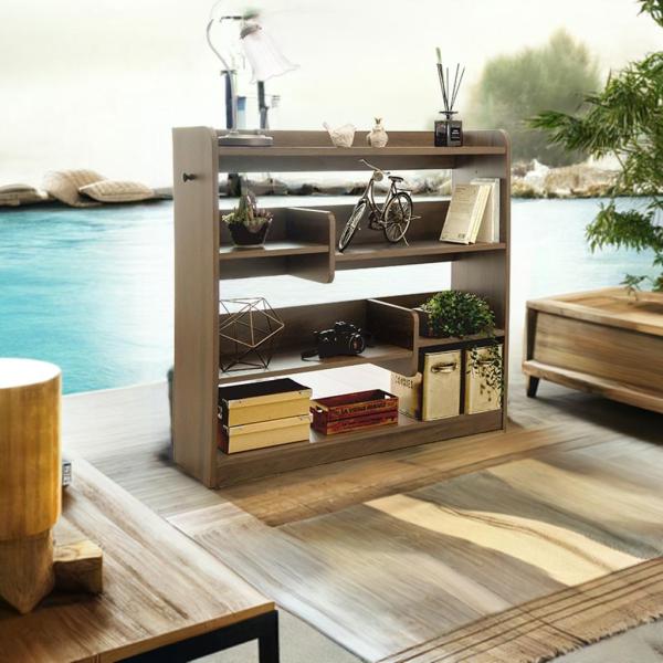 間仕切り 木製 パーテーション 本棚 A4ファイルラック パーティション カウンター下収納 衝立 k...