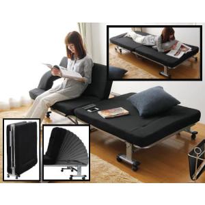 折りたたみ式 ソファベッド 14段階リクライニング機能付き キャスター付き sofa bed