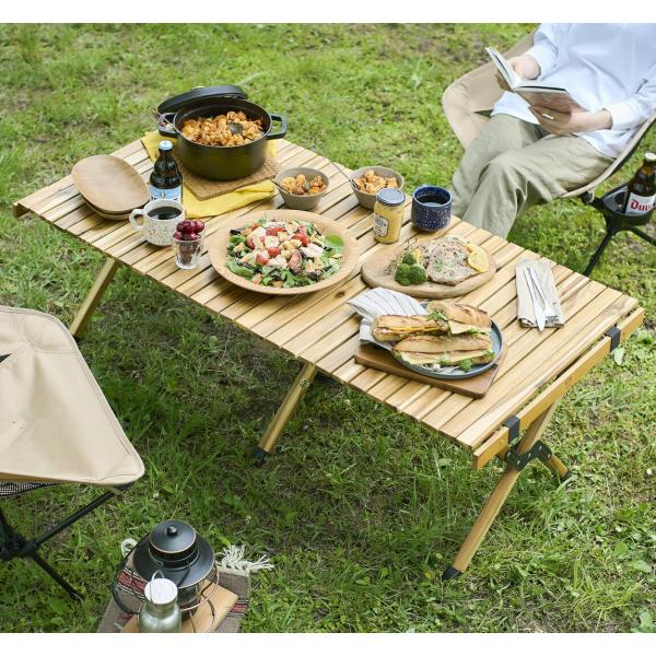 折りたたみ式 アウトドアテーブル ガーデンテーブル キャンプ ローテーブル テラス カフェ センター...