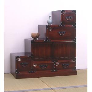 階段箪笥 右下がり 和風 昭和 レトロ 古風 桐 タンス たんす 階段