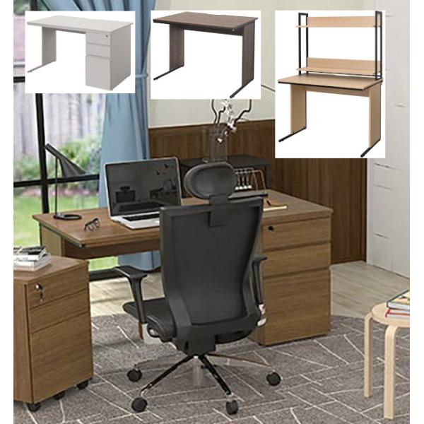 オフィスデスク 書斎机 デスク オフィスデスク ワークテーブル 平机 片袖机 上置き セミオーダー ...