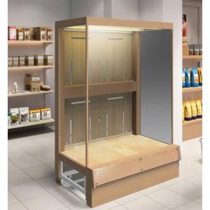 ペット 販売用 ショーケース ペット什器 ペットショップ ホームセンター タワー型 ウッドデッキ 猫 犬 小動物 キャスター付き LED照明付き コンセント付き