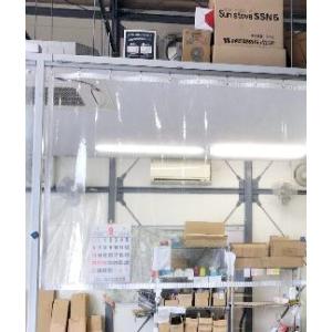 屋外テラス席用防寒透明ビニールカーテンパーテーションハトメ加工ウイルス飛沫対策サイズ選べます厚手防炎...