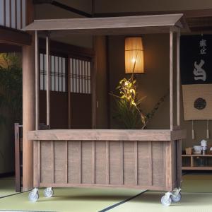 木製ワゴン 屋台販売台 HP多目的ワゴン 無塗装 組立式 店舗用品 什器