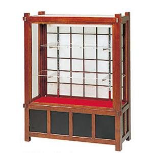 LED照明付き 和風 ショーケース 木製 ガラス 陳列棚 ディスプレイ