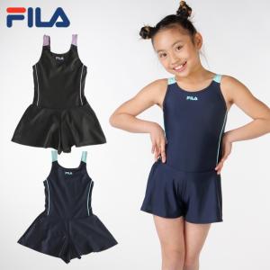 フィラ スクール水着 女の子 ワンピース ジュニア キュロパン 124-685 スイムウェア 水着 FILA｜ヒマラヤ Yahoo!店