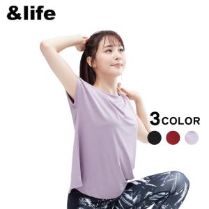 アンドライフ &amp;life  Tシャツ 半袖 レディース  汗染防止デザイン AL451102J076