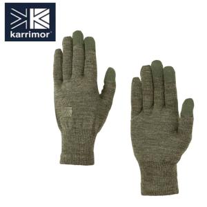 カリマー karrimor トレッキンググローブ メンズ レディース ウール ロゴ グローブ 101166 Olive｜himaraya