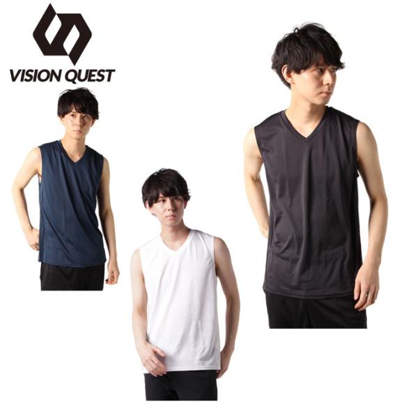 ビジョンクエスト VISION QUEST  スポーツウェア ノースリーブ メンズ ネックノースリー...