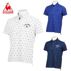 ルコック le coq sportif ゴルフウェア ポロシャツ 半袖 メンズ 飛び柄カノコ半袖ポロ QGMQJA03