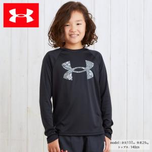 アンダーアーマー Tシャツ 長袖 ジュニア UAテック ロゴ フィル ロングスリーブ 1357601-002 UNDER ARMOUR