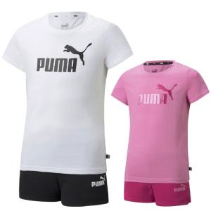 プーマ Tシャツ 上下セット ジュニア キッズ ガールズ ESS ロゴ Tシャツ & ショーツ 上下セット 849621 PUMA｜himaraya