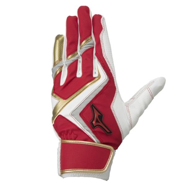 ミズノ 野球 バッティンググローブ 両手用 ジュニア  ウィルドライブ レッド WILLDRIVE ...