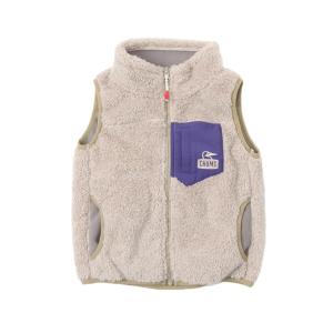 チャムス CHUMS フリース ベスト ジュニア キッズ ボンディングフリースベスト Kid's Bonding Fleece Vest CH24-1042 Melange Gray