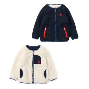 チャムス CHUMS フリース ジャケット ジュニア キッズエルモフリースリバーシブルブルゾン CH24-1046 Ivory/Navy