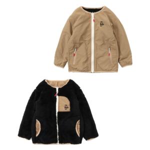チャムス CHUMS フリース ジャケット ジュニア キッズエルモフリースリバーシブルブルゾン CH24-1046 Black/Beige