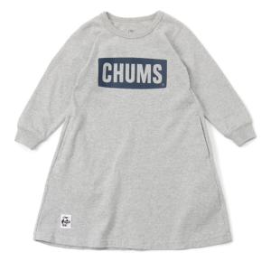 チャムス CHUMS ワンピース 長袖 ジュニア キッズチャムスロゴロングスリーブTドレス Kid's CHUMS Logo L/S T-Dress CH21-1253 H/Gray*Navy